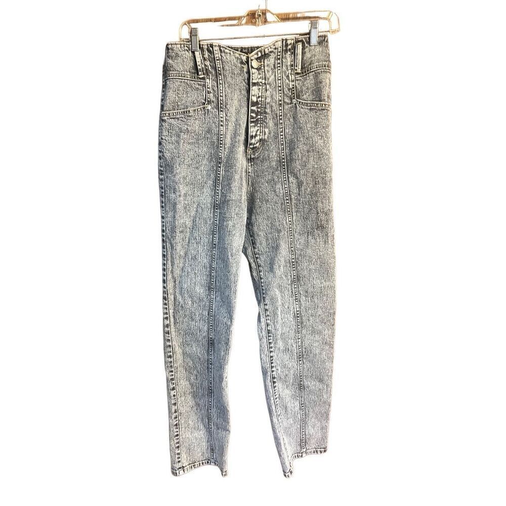 Happy Nature Ultra High Seamed short Gray Wash Button fly Jeans Sz 28 NWT